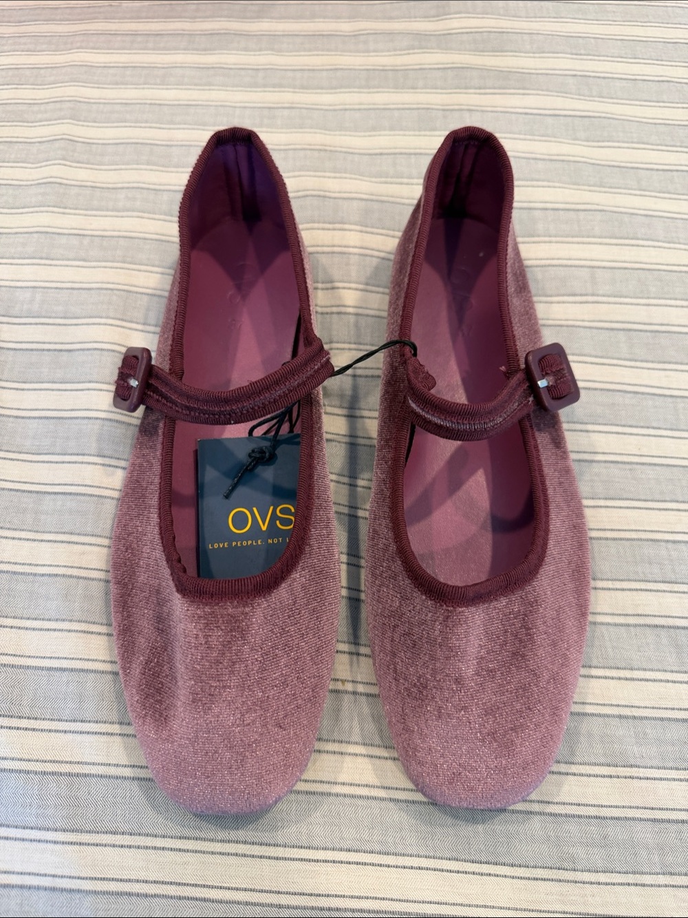 Velvet Mary Mauve Jane Flats